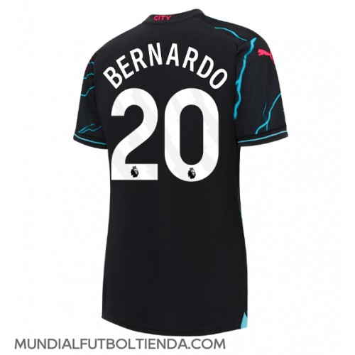 Camiseta Manchester City Bernardo Silva #20 Tercera Equipación Replica 2023-24 para mujer mangas cortas